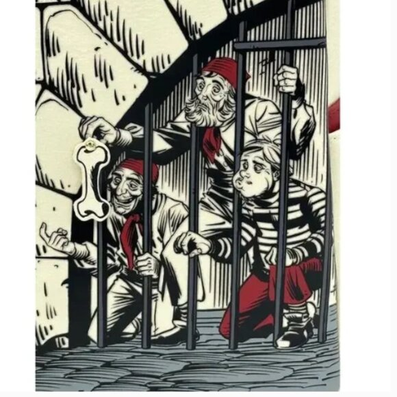 Disney Lounge Fly Pirates of the Caribbean Mini Back Pack Rare Jail Scene Print - Picture 3 of 5